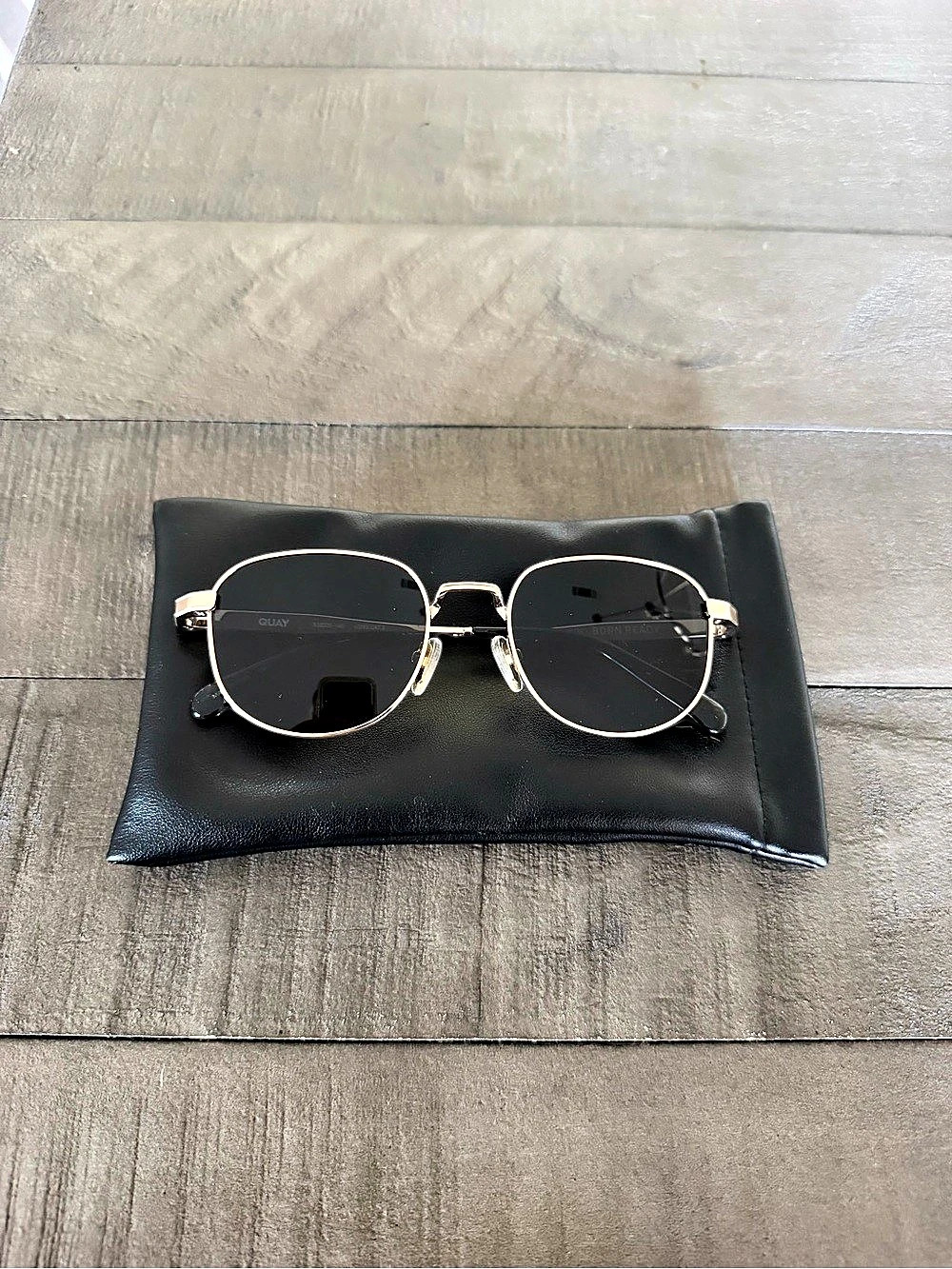 QUAY Born Ready Black & Gold Sunglasses, New, retails for $95